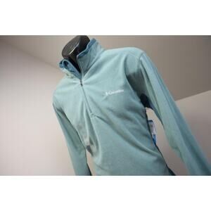 Columbia 1/4 Zip Omni-Heat Jacket Hiking Camp Sweater Teal Mens Sz Large NWT